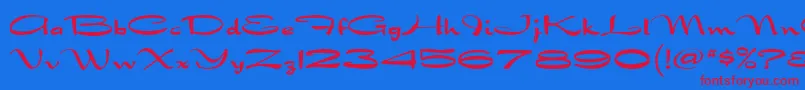 DragonflyMf Font – Red Fonts on Blue Background