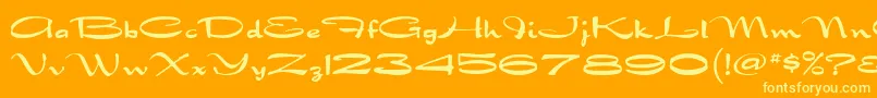 Czcionka DragonflyMf – żółte czcionki na pomarańczowym tle