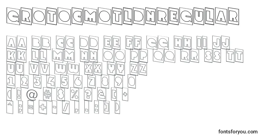 A fonte GrotocmotldnRegular – alfabeto, números, caracteres especiais