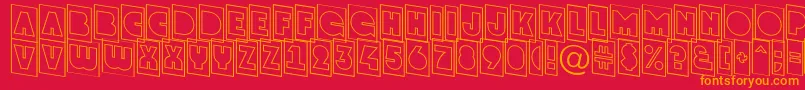 GrotocmotldnRegular Font – Orange Fonts on Red Background