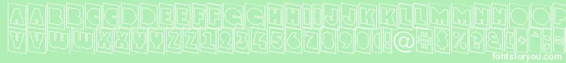GrotocmotldnRegular-fontti – valkoiset fontit vihreällä taustalla