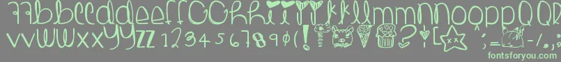 Toasteggs-Schriftart – Grüne Schriften auf grauem Hintergrund