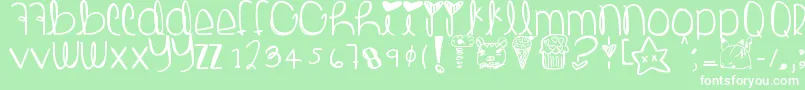 fuente Toasteggs – Fuentes Blancas Sobre Fondo Verde