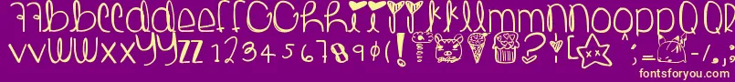 En savoir plus sur la police Toasteggs Police Toasteggs – polices jaunes sur fond violet