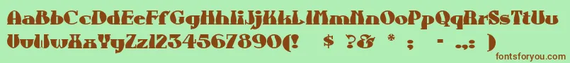 Auntbertha Font – Brown Fonts on Green Background