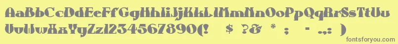 Auntbertha Font – Gray Fonts on Yellow Background