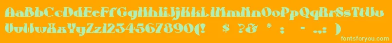 Auntbertha Font – Green Fonts on Orange Background