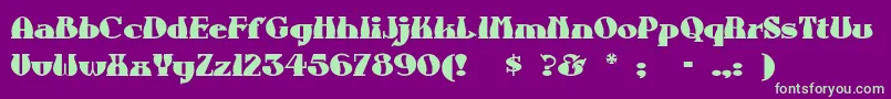 Auntbertha Font – Green Fonts on Purple Background