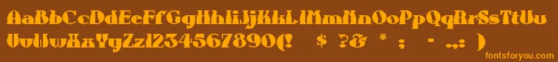 Auntbertha Font – Orange Fonts on Brown Background