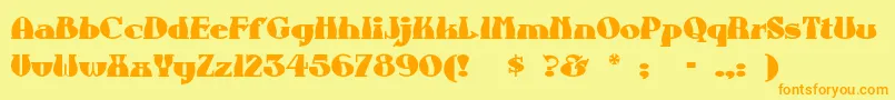 Auntbertha Font – Orange Fonts on Yellow Background