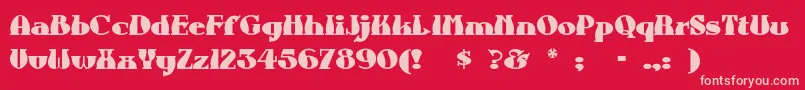 Auntbertha Font – Pink Fonts on Red Background