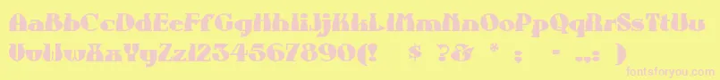 Auntbertha Font – Pink Fonts on Yellow Background