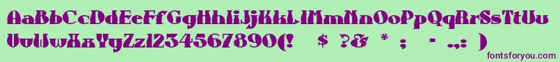 Auntbertha Font – Purple Fonts on Green Background