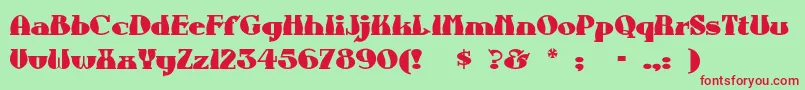 Auntbertha Font – Red Fonts on Green Background