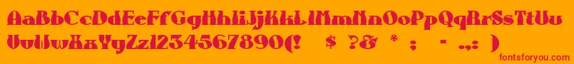 Auntbertha Font – Red Fonts on Orange Background