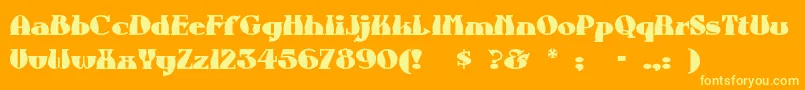 Auntbertha Font – Yellow Fonts on Orange Background