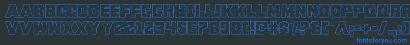 Kcommandoshadow Font – Blue Fonts on Black Background