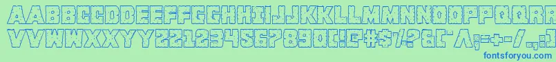 Kcommandoshadow Font – Blue Fonts on Green Background