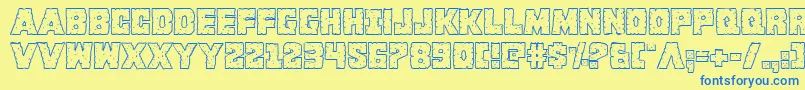 Kcommandoshadow Font – Blue Fonts on Yellow Background