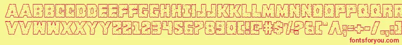 Kcommandoshadow Font – Red Fonts on Yellow Background