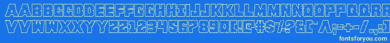 Kcommandoshadow Font – Yellow Fonts on Blue Background