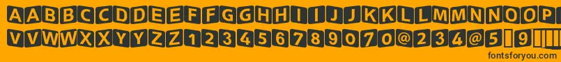 Squareki Font – Black Fonts on Orange Background