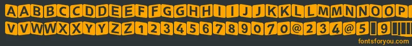 Squareki Font – Orange Fonts on Black Background