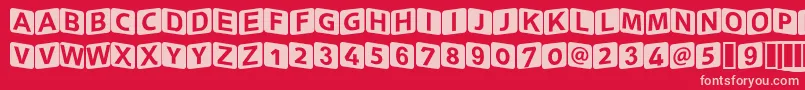 Squareki Font – Pink Fonts on Red Background