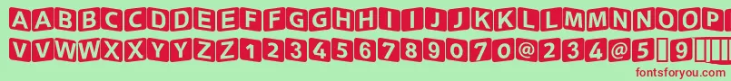 Squareki Font – Red Fonts on Green Background