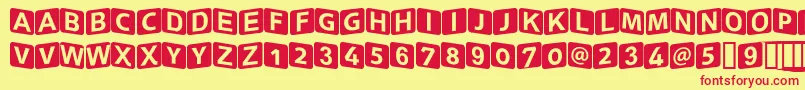 Squareki Font – Red Fonts on Yellow Background