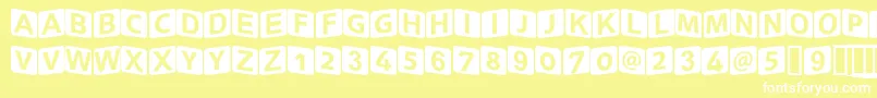 Squareki Font – White Fonts on Yellow Background