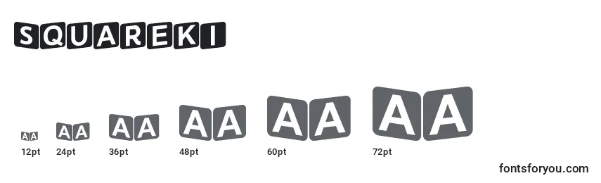 Squareki Font Sizes