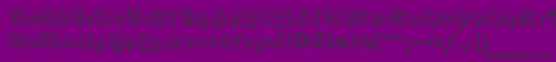 フォントFraktur Shadowed – 紫の背景に黒い文字