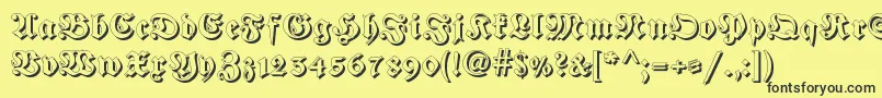 Fraktur Shadowed Font – Black Fonts on Yellow Background