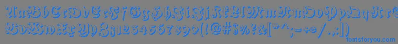 Fraktur Shadowed Font – Blue Fonts on Gray Background