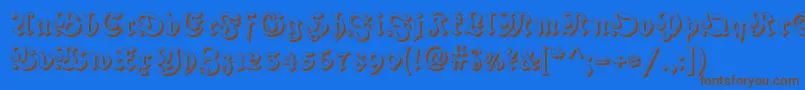 Fraktur Shadowed Font – Brown Fonts on Blue Background
