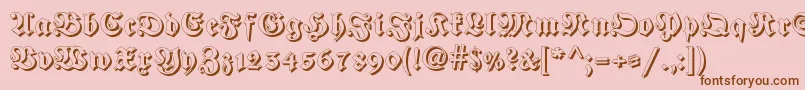 Police Fraktur Shadowed – polices brunes sur fond rose