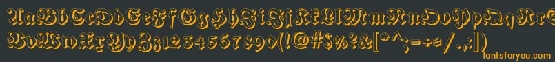 Fraktur Shadowed Font – Orange Fonts on Black Background