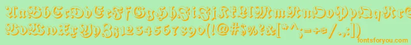 Шрифт Fraktur Shadowed – оранжевые шрифты на зелёном фоне