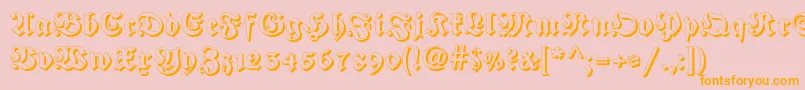 Fraktur Shadowed Font – Orange Fonts on Pink Background