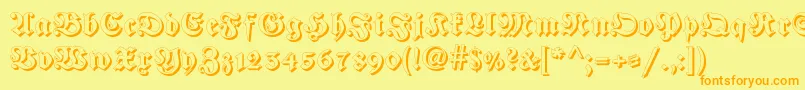Fraktur Shadowed Font – Orange Fonts on Yellow Background