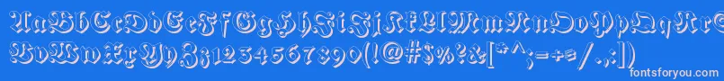 Fraktur Shadowed Font – Pink Fonts on Blue Background