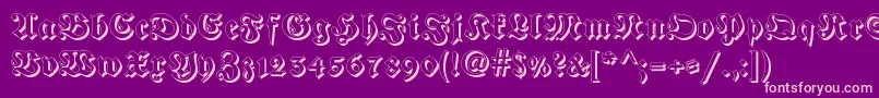 Fraktur Shadowed Font – Pink Fonts on Purple Background