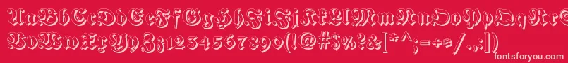 Fraktur Shadowed Font – Pink Fonts on Red Background