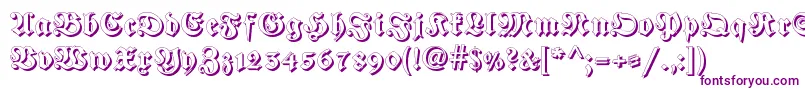 Fraktur Shadowed-fontti – violetit fontit valkoisella taustalla