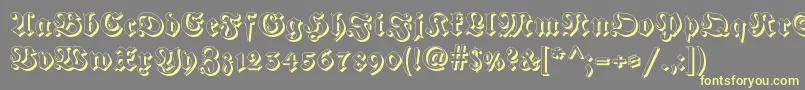 Fraktur Shadowed Font – Yellow Fonts on Gray Background