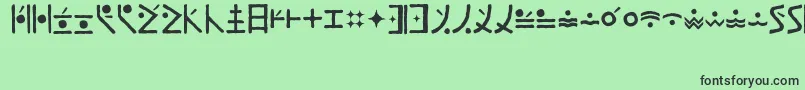 フォントEndankaiHandwritten – 緑の背景に黒い文字