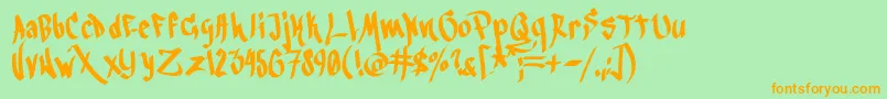 Blackbook3rd Font – Orange Fonts on Green Background