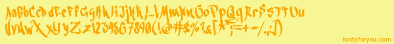 Blackbook3rd Font – Orange Fonts on Yellow Background