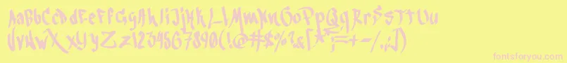 Blackbook3rd Font – Pink Fonts on Yellow Background